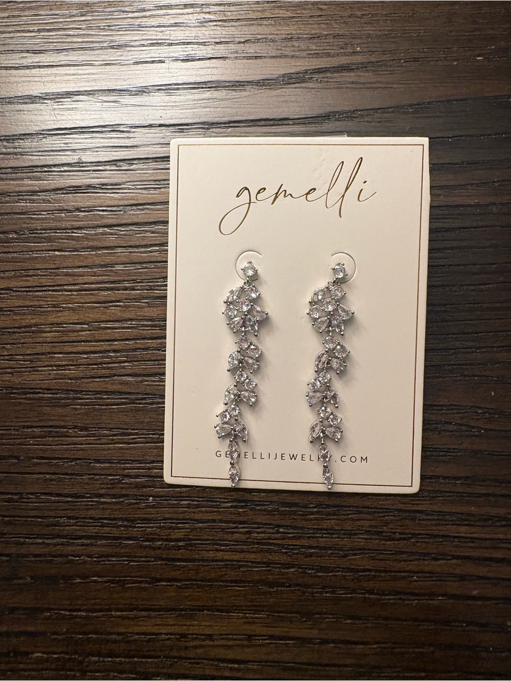 NEW Gemelli Silver Crystal Drop Earrings